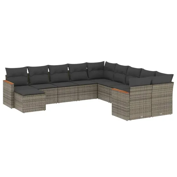 Zestaw mebli ogrodowych modułowych szary rattan PE 62 x 62 x 69 cm