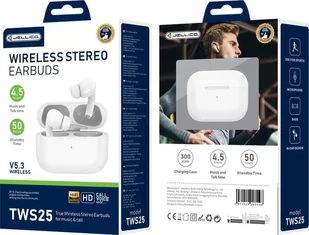 JELLICO bezprzewodowe TWS25 Biały - Słuchawki - miniaturka - grafika 1