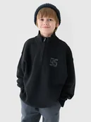 Bluzy dla chłopców - 4F Bluza dresowa nierozpinana bez kaptura chłopięca - czarna 158 (12-13 lat) - miniaturka - grafika 1