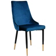 Krzesła - Granatowe metalowe krzesło tapicerowane glamour W2-M48 - miniaturka - grafika 1