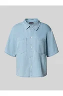 Koszule damskie - Koszula jeansowa o kroju relaxed fit z mieszanki bawełny model TULA - Pieces - miniaturka - grafika 1