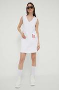 Sukienki - Love Moschino sukienka jeansowa kolor biały mini prosta - miniaturka - grafika 1