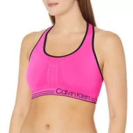Biustonosze - Calvin Klein Performance damski biustonosz sportowy z możliwością odwracania Medium Impact Biustonosz sportowy, kolor magenta (Hot Magenta), rozmiar L - miniaturka - grafika 1