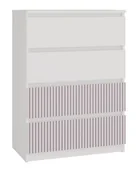 Komody dla dzieci - Komoda z 4 szufladami, Malwa, 70x40x97 cm, biały, różowy - miniaturka - grafika 1