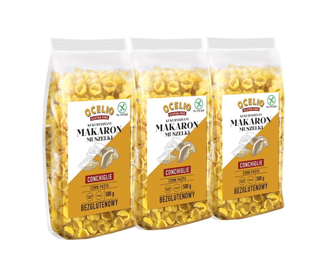 Ocelio Makaron Muszelki Conchiglie 500g (ZESTAW 3 szt.)