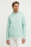 Bluzy męskie - Calvin Klein bluza męska kolor turkusowy z kapturem gładka K10K109927 - miniaturka - grafika 1