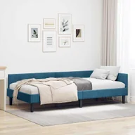 Stelaże pod materac - vidaXL Rama łóżka narożnego Z zagłówkiem Niebieski 90 x 190 cm - miniaturka - grafika 1