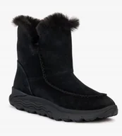 Śniegowce damskie - GEOX ŚNIEGOWCE DAMSKIE SKÓRZANE CZARNE WSUWANE 40 JJA - miniaturka - grafika 1