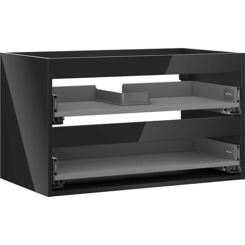 Mexen Box-A korpus szafki podumywalkowej 80 cm, 2 szuflady, czarny połysk - 91AX0-0800-470-2-70
