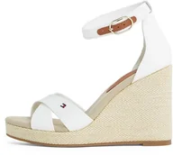 Espadryle damskie - TOMMY HILFIGER Espadryle damskie FLAGA HIGH WEDGE ESPAD CRISSCROSS Espadryle, biała (Ecru), 36 UK, Biały Ecru, 39 EU - miniaturka - grafika 1