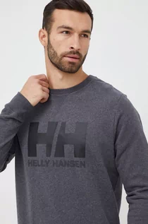 Bluzy męskie - Helly Hansen bluza bawełniana męska kolor szary gładka - grafika 1