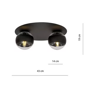 Solar lampa sufitowa 2-punktowa czarna/stripe 1129/2 - Lampy sufitowe - miniaturka - grafika 4