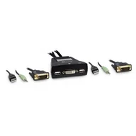Przełączniki KVM - Inter-Tech KVM-LS-21DA DVI przełącznik KVM Czarny - miniaturka - grafika 1