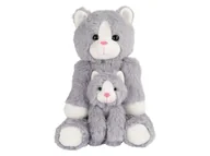 Maskotki i pluszaki - Playtive Zestaw pluszaków mama z maleństwem, 32 cm (Kot) - miniaturka - grafika 1