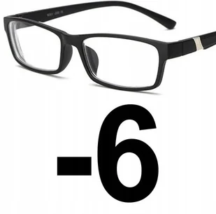 Okulary korekcyjne kujonki minusy czarne -6 - Okulary korekcyjne, oprawki, szkła - miniaturka - grafika 1