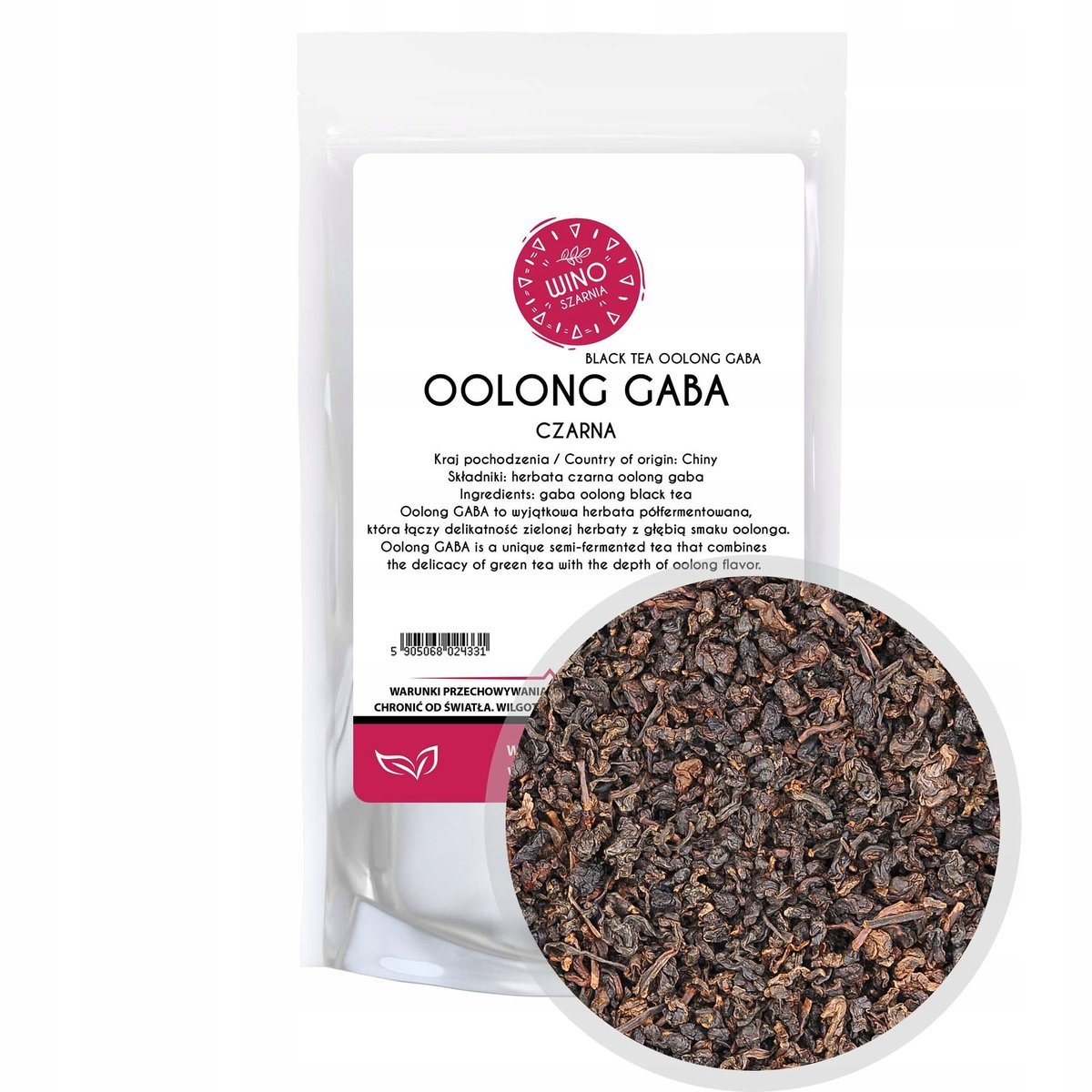 Herbata czarna liściast Oolong Gaba - 100g Naturalny Relaks i Energia
