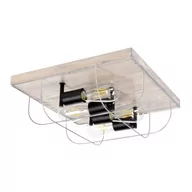 Lampy sufitowe - Britop LAMPA sufitowa NETUNO 92074457 industrialna OPRAWA druciana vintage drewno srebrna - miniaturka - grafika 1