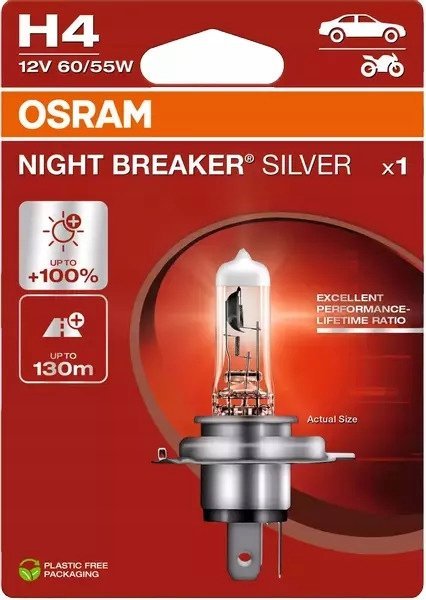OSRAM NIGHT BREAKER SILVER H4 100% P43t 12V 60/55W 1szt