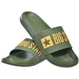 Klapki męskie sportowe BIG STAR miękkie lekkie na plaże basen SS174360 zielony - Klapki i japonki męskie - miniaturka - grafika 1