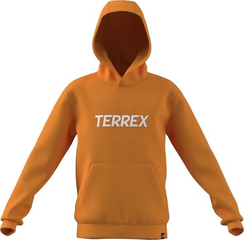 adidas uniseks-kind Terrex Kids Multi Logo Hoodie, Pure Tangerine, 15-16 Years