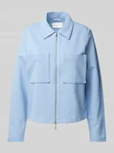 Kurtki damskie - Kurtka koszulowa o kroju regular fit z fakturowaną mieszanką bawełny - miniaturka - grafika 1