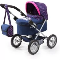 Bayer Design Bayer wzornictwo 13054 AA Puppenwagen trendy z uchwytem z notebooka, o regulowanej wysokości, jednorożec, niebieski, różowy - Wózki dla lalek - miniaturka - grafika 1