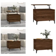 Ławy i stoliki kawowe - vidaXL Stolik kawowy brązowy dąb 60x44,5x45 cm materiał drewnopochodny - Stolik kawowy - Stoliki kawowe - Stolik boczny - Stolik sofowy - miniaturka - grafika 1