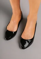 Baleriny - Czarne Balerinki Lakierowane z Aplikacją w Kształcie Serca Loredis - Born2be - miniaturka - grafika 1