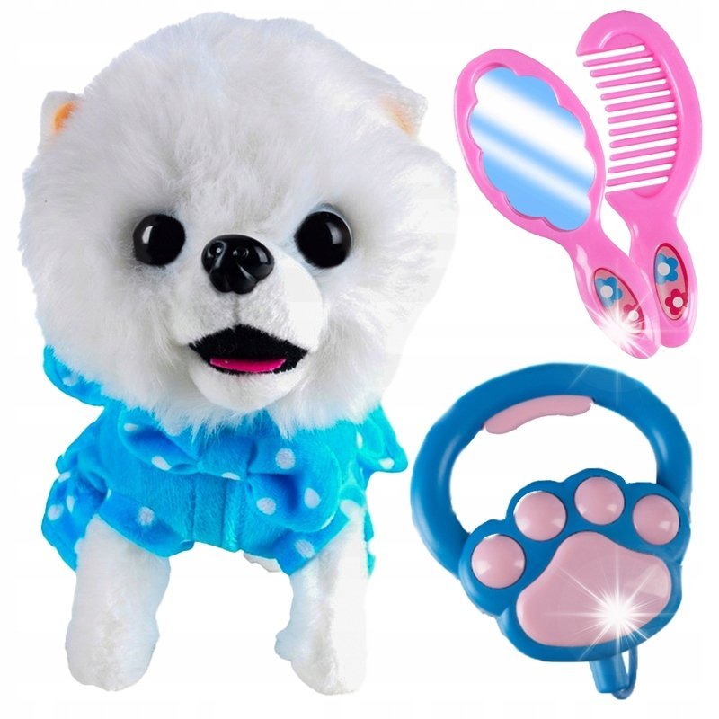 Piesek Interaktywny Pudel Chodzi na Smyczy Szczeka Bawi Reaguje na Dotyk