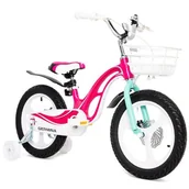 Rowery - Rower dziecięcy GERMINA Magnesium 16 cali dla dziewczynki Różowy - miniaturka - grafika 1