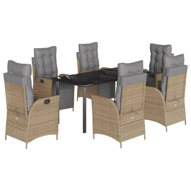 Zestaw Mebli Ogrodowych Rattan PE, Stół 160x80x74 cm, Krzesła 57x61x93 c