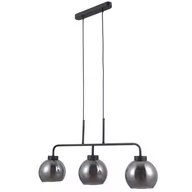 Lampy sufitowe - Italux Loftowa LAMPA wisząca POGGI PND-28028-3 szklana OPRAWA zwis na listwie kule balls czarne przydymione PND-28028-3 - miniaturka - grafika 1