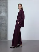 Spodnie damskie - Reserved - Spodnie z zakładkami - mahoniowy - miniaturka - grafika 1