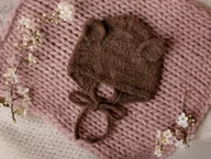 Czapki dla dzieci - Bonetka Tuliś brązowa Baby Alpaka + Merino - miniaturka - grafika 1