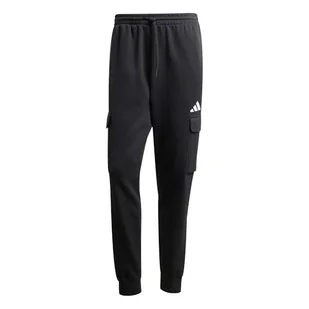 adidas Mężczyźni ESSENTIALS FEELCOZY FLEECE CARGO PANT, black/white, S - Spodnie męskie - miniaturka - grafika 1