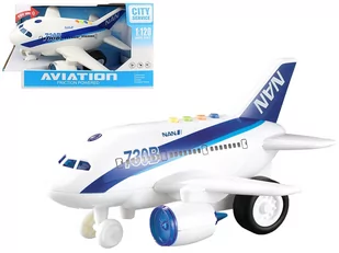 Samolot Z Napędem Świeci Dźwięki 1:120 Biały - Samoloty i helikoptery - miniaturka - grafika 1