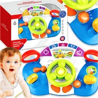 Zabawki sensoryczne - KIEROWNICA INTERAKTYWNA DLA DZIECI SYMULATOR JAZDY DŹWIĘKI ŚWIATŁA LUSTERKO - miniaturka - grafika 1