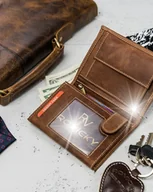 Portfele - Rovicky portfel skóra naturalna czarny R-RM-11L-GCL BLACK - mężczyzna - miniaturka - grafika 1