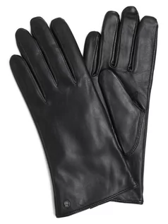 Rękawiczki - ROECKL - Skórzane rękawiczki damskie, czarny - grafika 1