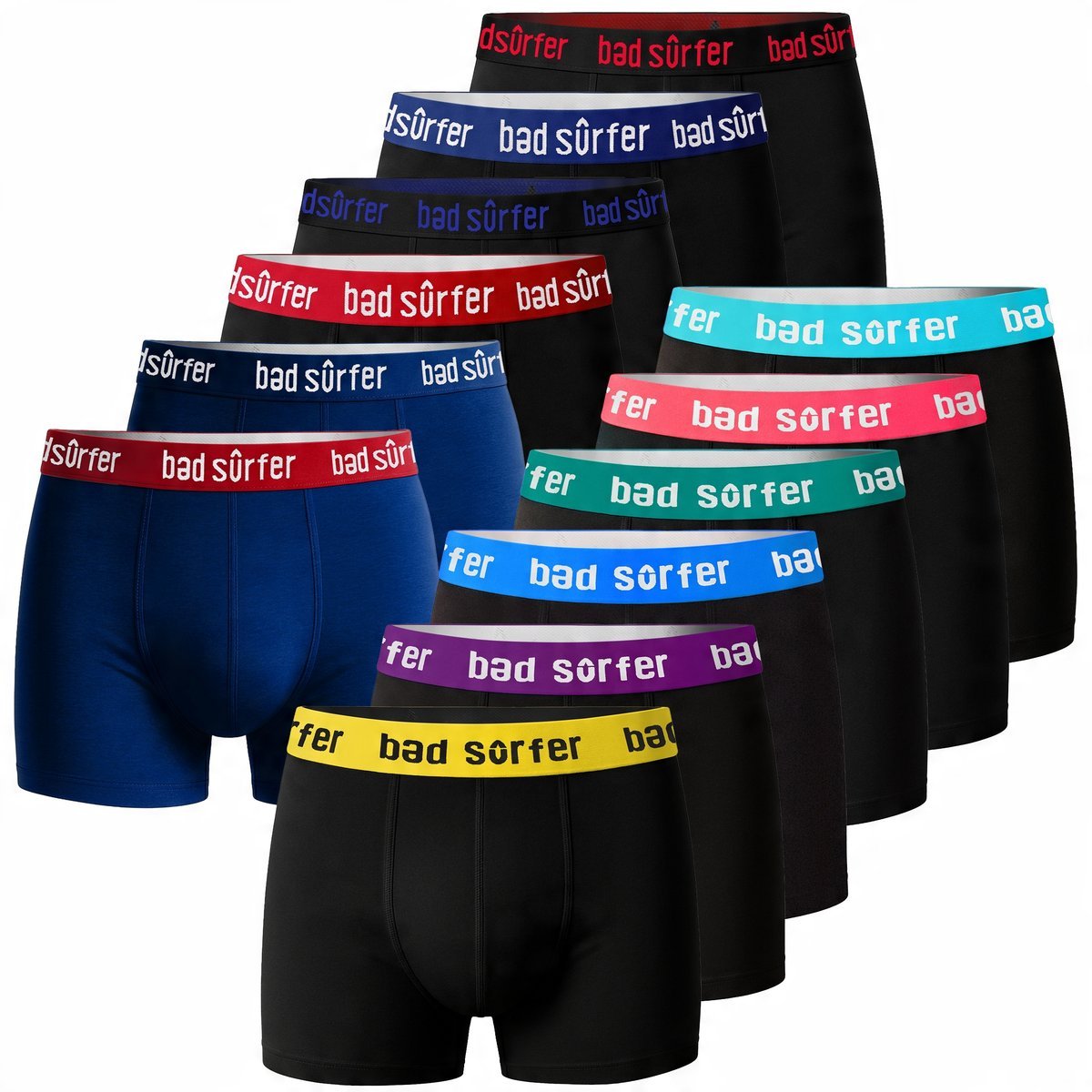 BAD SURFER OnlyWave! Bokserki Męskie 12pak Bawełniane Mix Logo Rozmiar M
