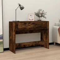 Konsole i sekretarzyki - vidaXL Stolik konsolowy, przydymiony dąb, 100x39x75 cm - miniaturka - grafika 1