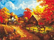 Malowanie po numerach - Jesień na wsi - Malowanie po numerach 30x40 cm - miniaturka - grafika 1