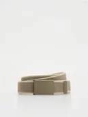 Paski - Reserved - Parciany pasek z klamrą - beżowy - miniaturka - grafika 1