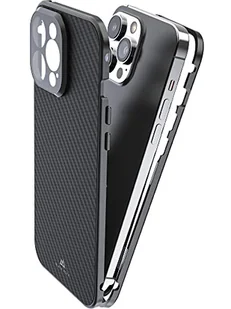 Black Rock - Etui ze szkła 360 stopni pasuje do Apple iPhone 14 Pro Max I Carbon etui na telefon komórkowy, tylna strona z włókna węglowego (przezroczyste z czarną ramką) - Etui i futerały do telefonów - miniaturka - grafika 1