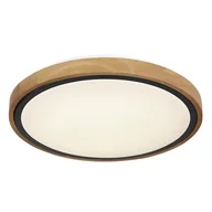 Lampy sufitowe - Globo Bruno 41764-12 plafon lampa sufitowa 1x12W LED 3000-4500-6000K czarny/drewniany - miniaturka - grafika 1