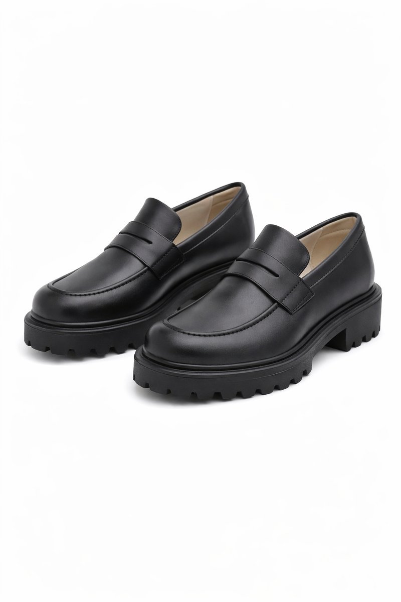ALLSAINTS CZARNE MOKASYNY Z SKÓRY NATURALNEJ Z GRUBĄ PODESZWĄ 40 1I3A