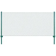 Ogrodzenia - vidaxl Siatka ogrodzeniowa ze słupkami, stal, 25 x 0,5 m, zielony - miniaturka - grafika 1