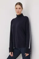 Swetry damskie - Tommy Hilfiger sweter wełniany damski kolor granatowy z półgolfem - miniaturka - grafika 1