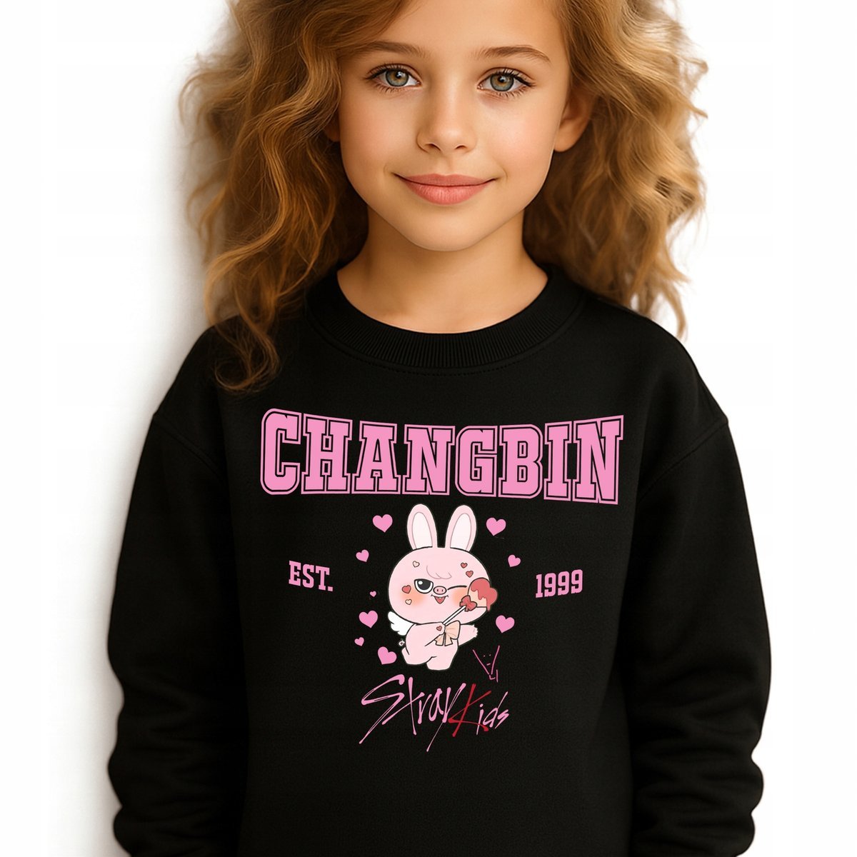 Bluza Dziecięca Czarna CHANGBIN STRAY KIDS Prezent Muzyka KPOP Wz - 140 cm