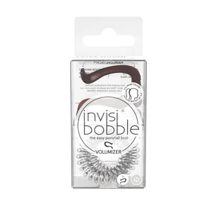 Invisibobble Volumizer pomadka do układania fryzur, koński ogon, brązowe włosy, warkocz, efekt push-up, z bardzo mocnym trzymaniem, 1 x brązowy Volumizer Brown, 2 x gumka do włosów spirala - Ozdoby do włosów - miniaturka - grafika 1